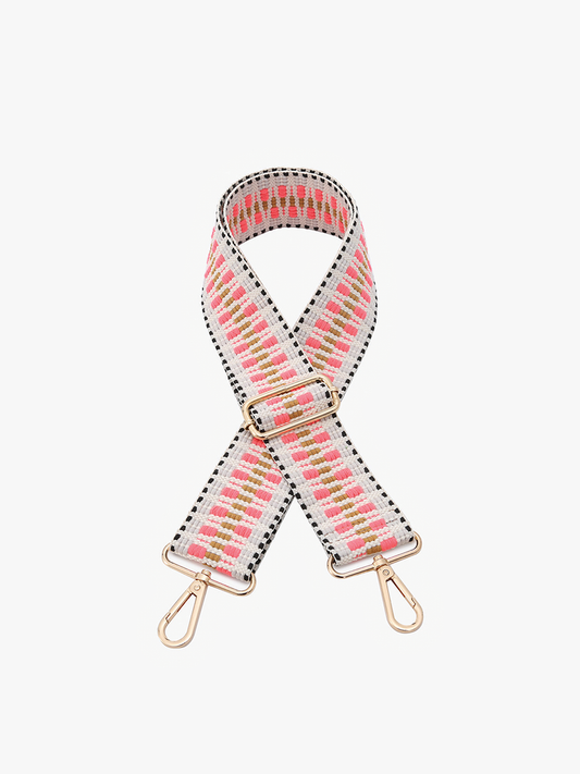 STPAZT Aztec Guitar Strap: Fuchsia/Ivory