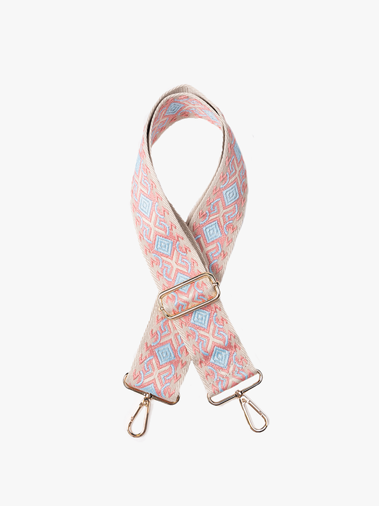 STPDIA Diamond Guitar Strap: Coral/Lt. Blue