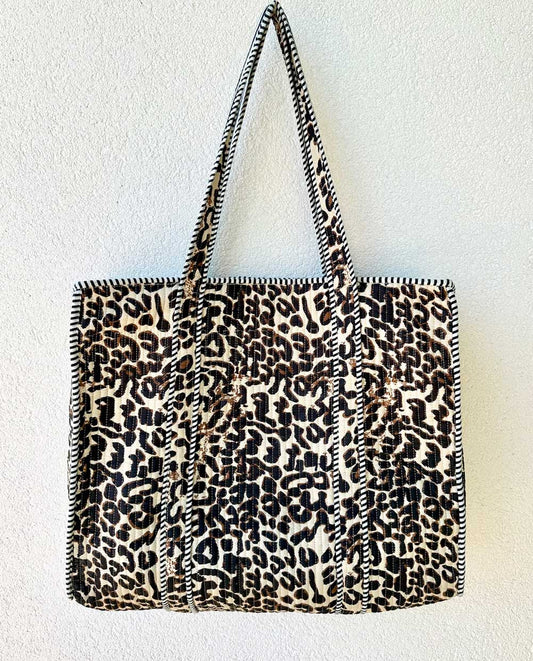 Leopard Print Cotton Tote