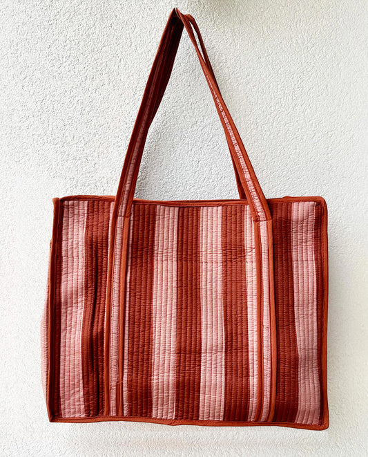 Terracotta Cotton Beach Tote Bag